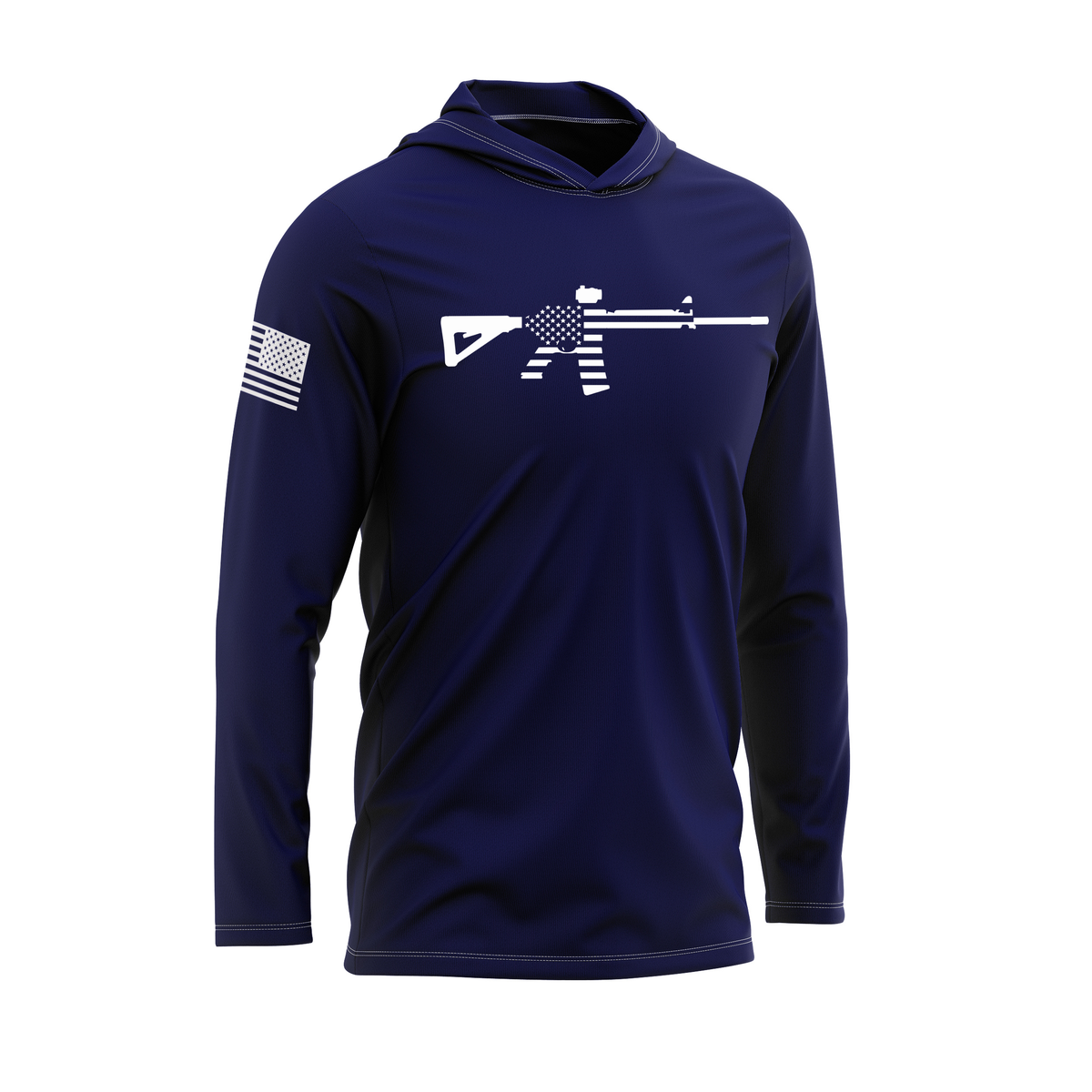 Tactical USA Flag SPF30 Patriotic Performance Hoodie