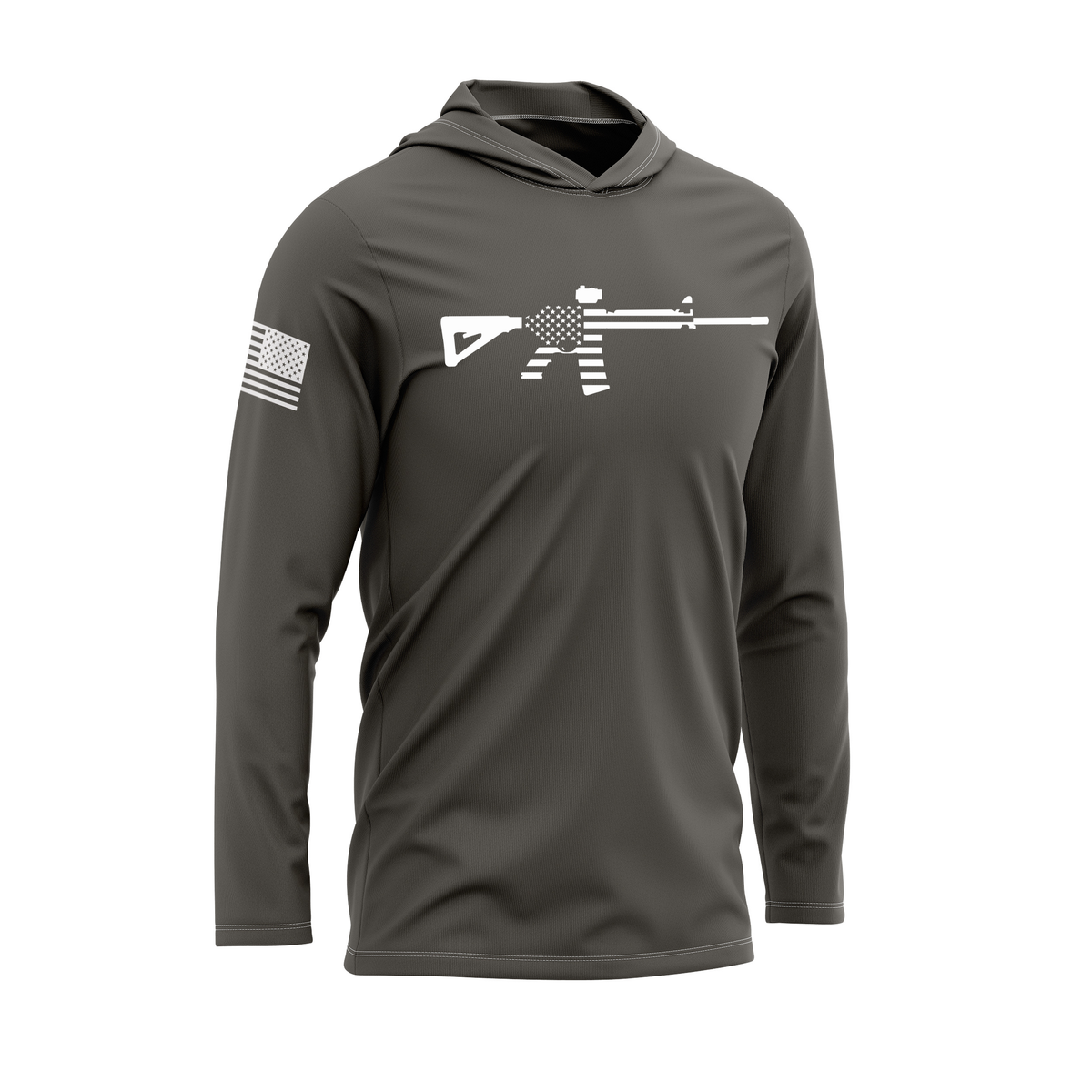 Tactical USA Flag SPF30 Patriotic Performance Hoodie