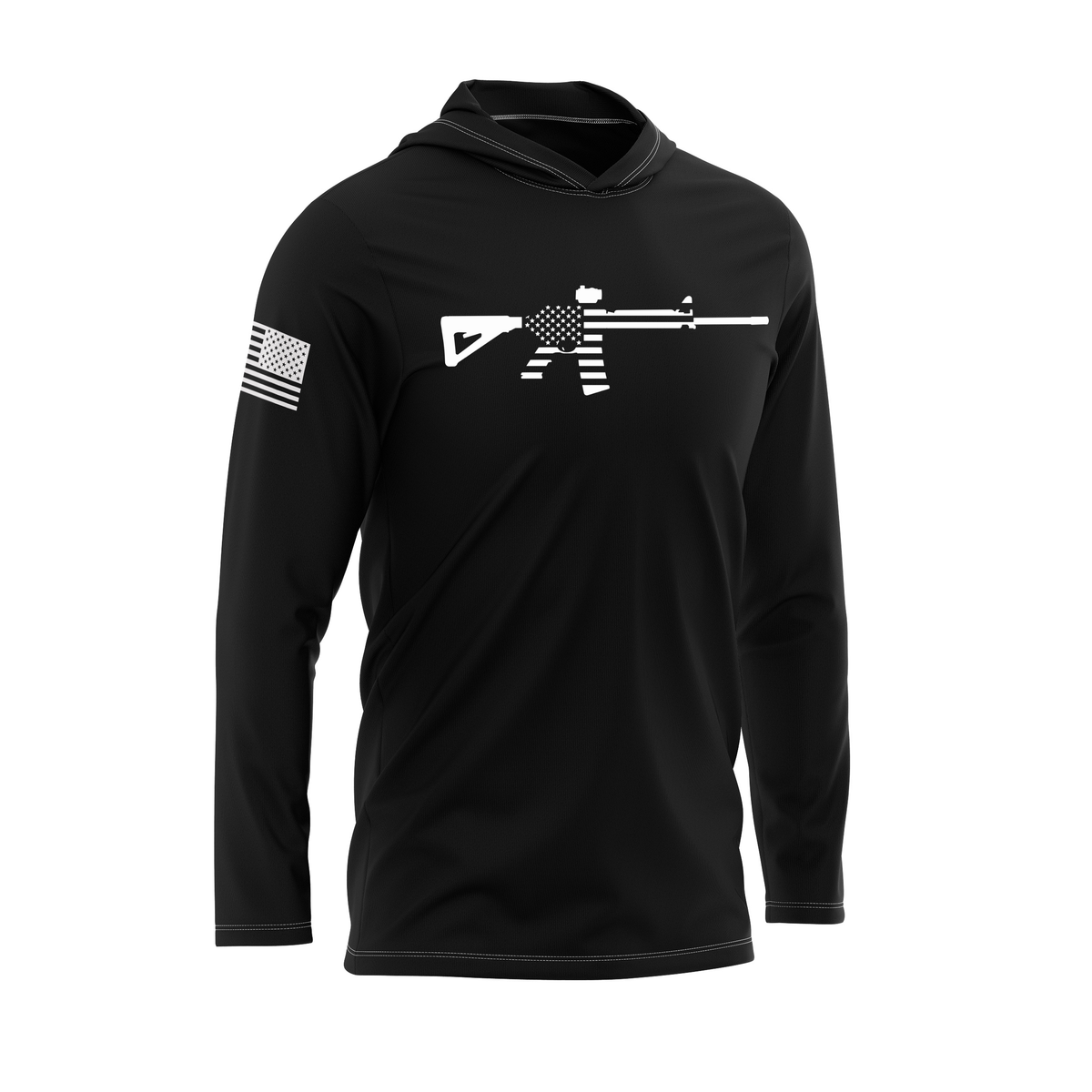 Tactical USA Flag SPF30 Patriotic Performance Hoodie