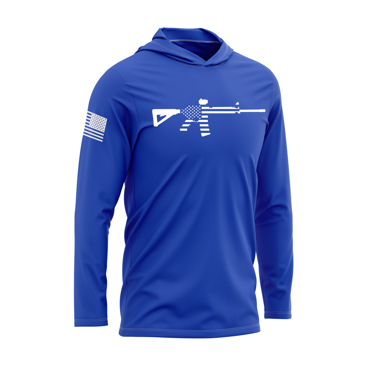 Tactical USA Flag SPF30 Patriotic Performance Hoodie